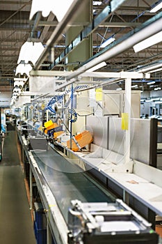 conveyor belt of assembly line for office equipmen