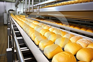 conveyor belt in a bakery without bread