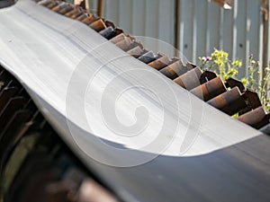 Conveyor belt close up image