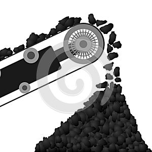 Conveyor belt with coal