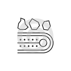 Conveyor belt line outline icon