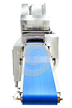 Conveyor belt machine isolated white