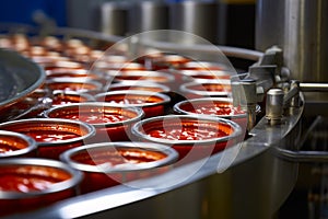 Conveyor belt magic Canned sardines in tomato sauce production line