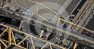 Conveyor belt mine line rock transport