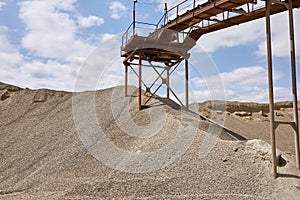 Conveyor belt of stone crushing plant