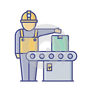 conveyor belt Vector Icon which can easily modify or edit