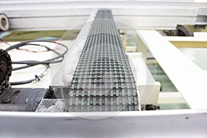 Conveyor belts in the production line of the factory