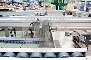 Conveyor belts in the production line of the factory