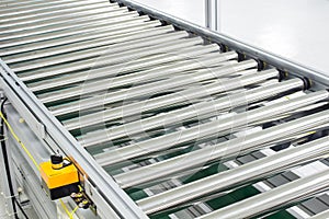 The conveyor chain, and conveyor belt on production line set up in clean room area