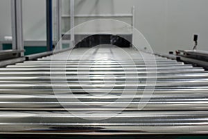 The conveyor chain, and conveyor belt on production line set up in clean room area