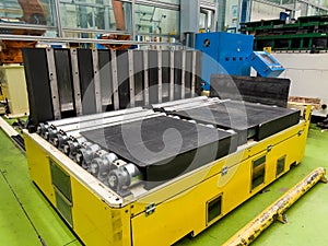 Conveyor for loading steel sheet into the press machine Soft focus