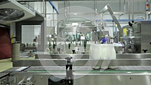 Conveyor Package distribution mechanism at industrial factory