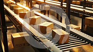 The Conveyor with Packages.AI generated image