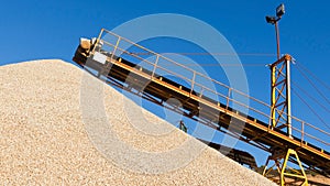 Conveyor with a Pile of Gravel photo