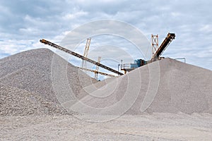 Conveyor on site at gravel pit