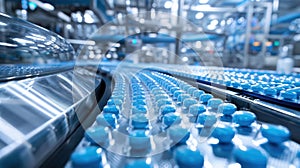 The conveyor system at factory. AI generated photo
