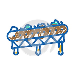conveyor system mining icon doodle illustration