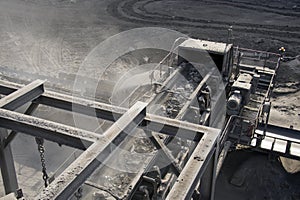Conveyor system for transporting coal.