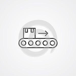 Conveyor vector icon sign symbol