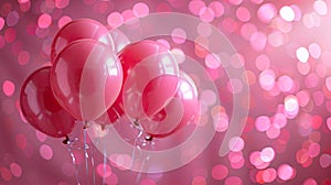 This title describes the image of pink balloons against a sparkly background, with enough room for design and copy space