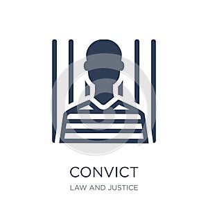 Convict icon. Trendy flat vector Convict icon on white background from law and justice collection