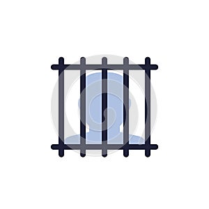 convict or inmate icon on white