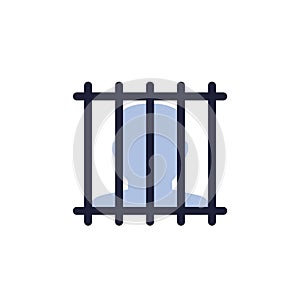 convict or inmate icon on white