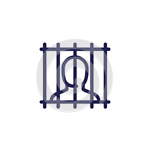 convicted or inmate line icon