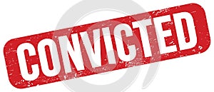 CONVICTED text on red grungy stamp sign
