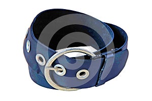 Convolute blue belt with buckle