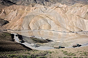 Convoy of Indian Army on the way Leh-Srinagar highway, Ladakh-India