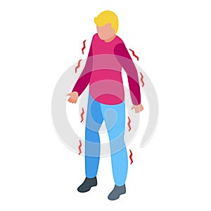 Convulsion all body icon isometric vector. First aid injury photo