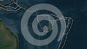 Conway Reef plate highlighted. Patterson Cylindrical. Physical