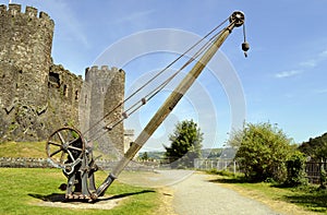 Conwy castle old lifting equipment