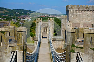 Conwy Castle Suspension Bridge in Wales photo