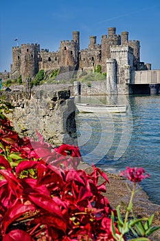 Conwy Castle in Wales, United Kingdom, series of Walesh castles