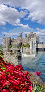 Conwy Castle in Wales, United Kingdom, series of Walesh castles