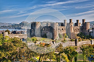 Conwy Castle in Wales, United Kingdom, series of Walesh castles