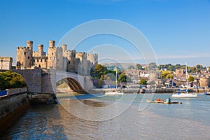 Conwy Castle in Wales, United Kingdom, series of Walesh castles