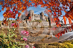 Conwy Castle in Wales, United Kingdom, series of Walesh castles