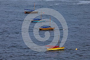 Conwy England`s Anchored Boats