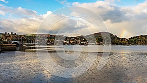 Conwy Harbor Town and castle North Wales