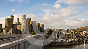 Conwy Harbor Town and castle North Wales