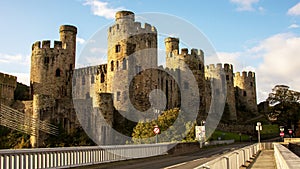 Conwy Harbor Town and castle North Wales