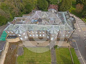 Conyngham Hall in Knaresborough near Harrogate North Yorkshire England Aerial photo