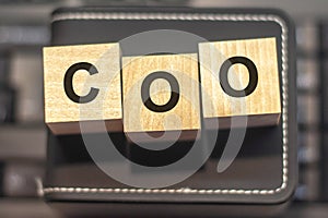 COO - acronym from wooden blocks with letters, concept. COO - Chief Operating Officer