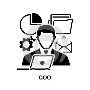 COO icon. Chief operating officer icon isolated on white background