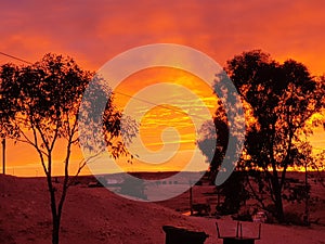 Coober pedy sa Australia sun set opal mining town