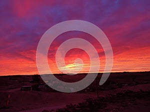 Coober pedy sa Australia sun set opal mining town