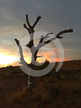 Coober pedy sun set clouds